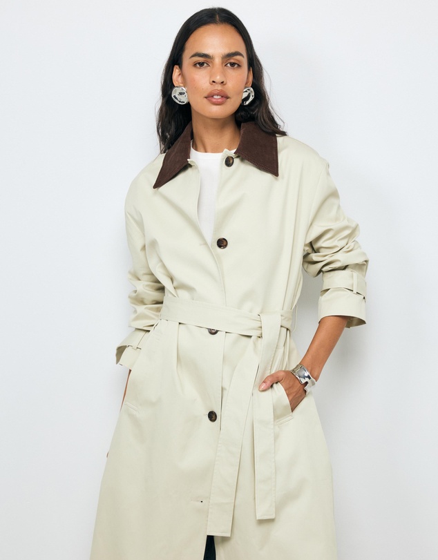 AERE - Organic Cotton Belted Trench Coat