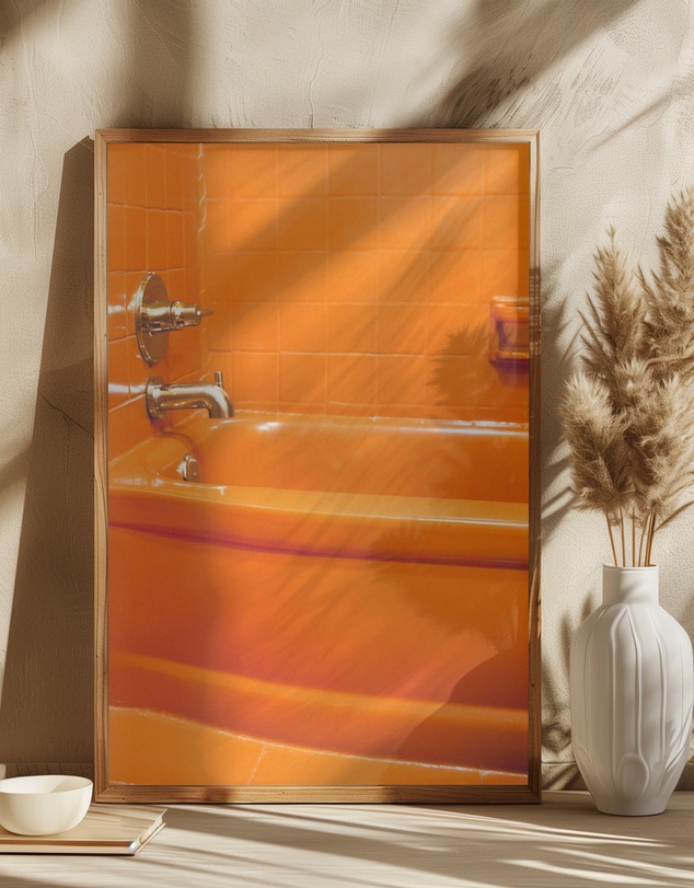 Olive et Oriel - Orange Tub by Bethany Young Art Print
