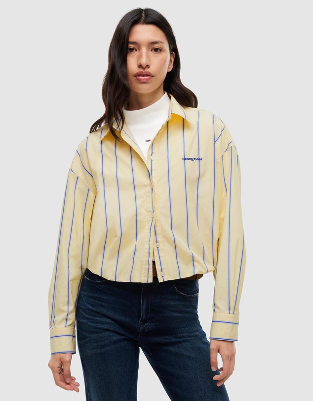 Tommy Jeans - Crop Gathered Script Shirt