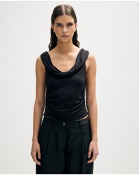 Minima Esenciales - Auden Jersey Fringe Scarf Top