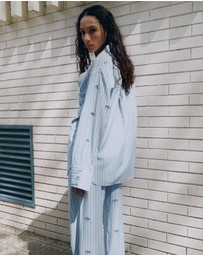 M.N.G - Striped Shirt With Rhinestone Detail