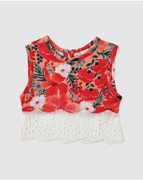 WITH LOVE FOR KIDS - Cotton Muslin Lace Top - Babies - Kids