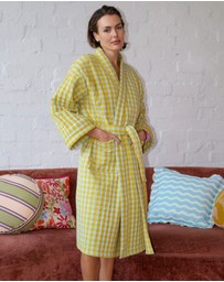 Mosey Me - Citrus Seersucker Quilted Robe