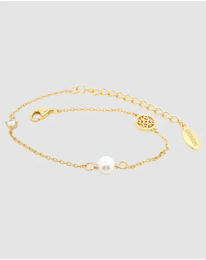 Georgini - Georgini Adagio Touch Of Sparkle Pearl Bracelet Gold 15cm + 4cm