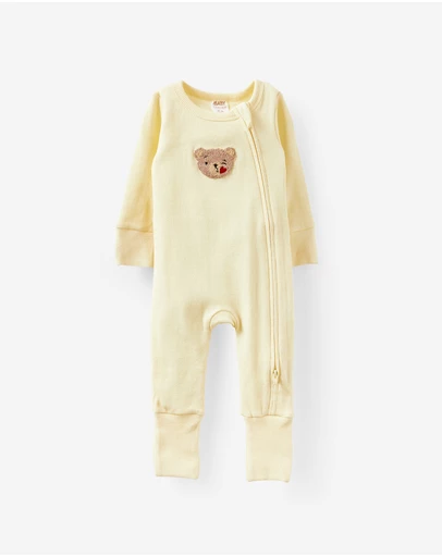 Cotton On Kids - Growie Long Sleeve Rib Romper