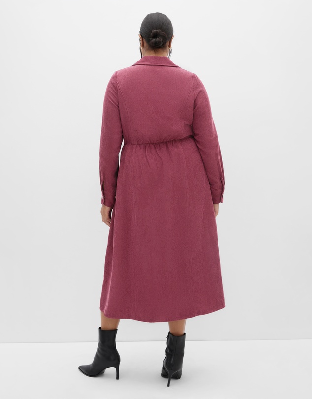 City Chic - Plus size Leia Long Sleeve Midi Dress - bordeaux