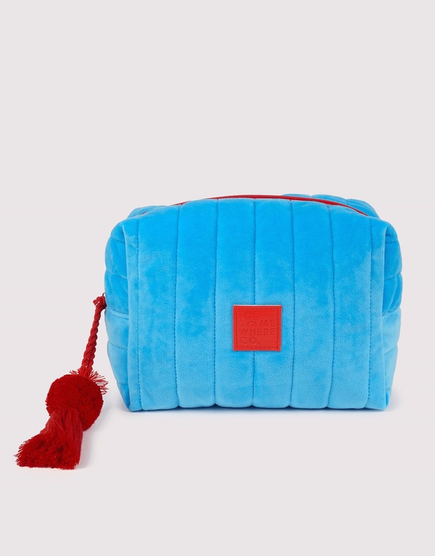 The Somewhere Co - Blue Velvet Cosmetic Case
