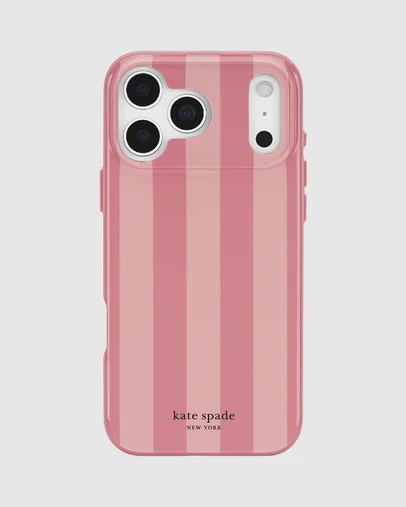 Kate Spade - Kate Spade Bold Strip Rose Coral MagSafe Case for iPhone 18 Pro / 17 Pro