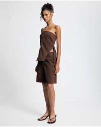 Lover - Vesper Suede Look Strapless Top