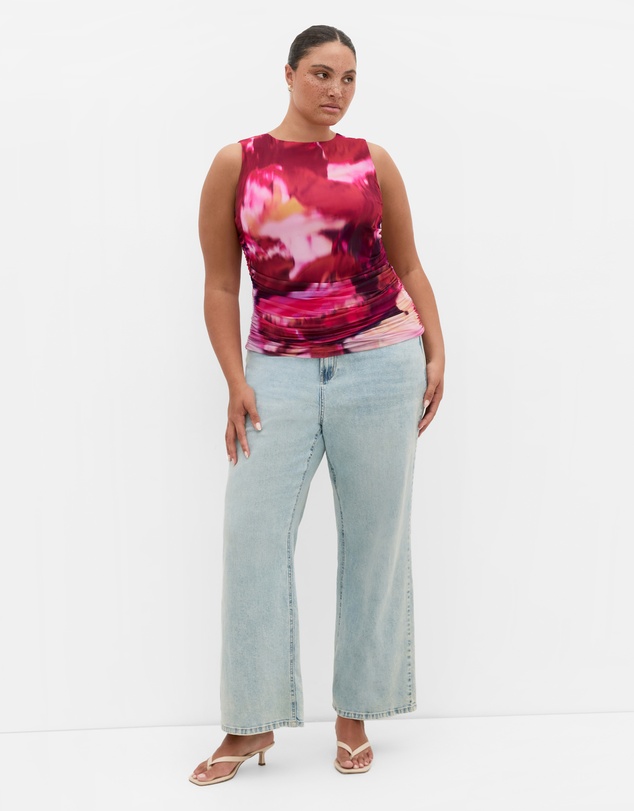 City Chic - Lidia Ruched Print Top