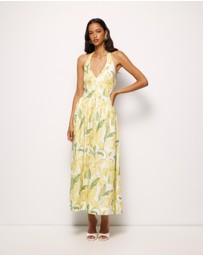 AERE - Sani Halter Linen Midi Dress