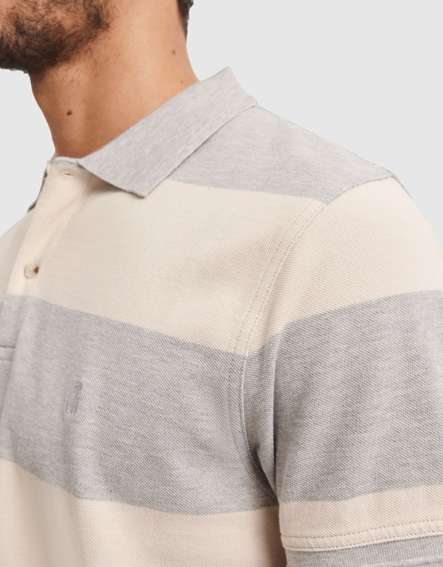 Country Road - Australian Cotton Bold Stripe Pique Polo