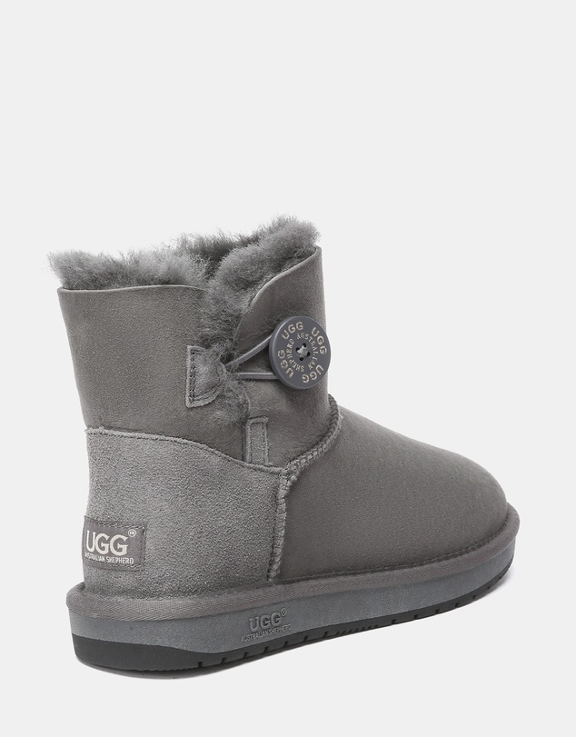 EVERAU - Australian Shepherd Ugg Mini Button Sheepskin Upper UGG Boots