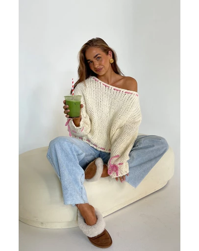 Beginning Boutique - Bea Cream Sweater