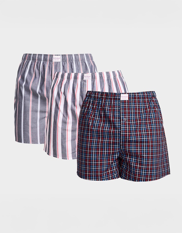 Mitch Dowd - Mitchdowd Patriot Stripe Cotton Boxer Shorts 3 Pack