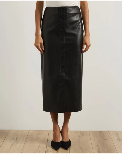Atmos&Here - Laura Leather Look Pencil Skirt