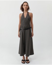 St. Agni - Wool Halter Plunge Dress