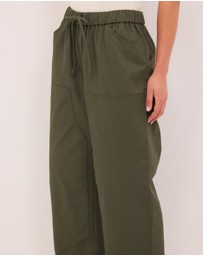 Calli - Panelled Cotton Wide Leg Twill Pants