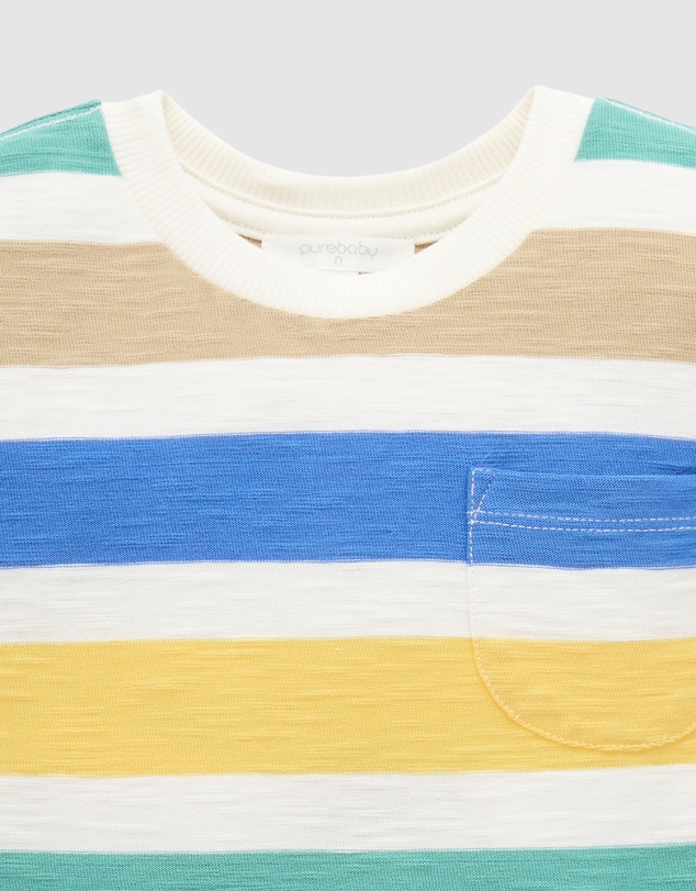 Purebaby - Striped Relaxed Tee -Kids-Babies