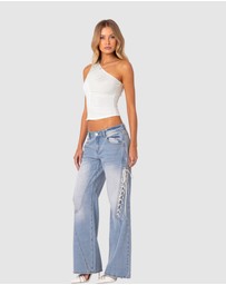 EDIKTED - Ivy Ruched One Shoulder Top