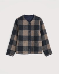 Seasalt - Seasalt Cornwall Navy Merywen Checked Jacket