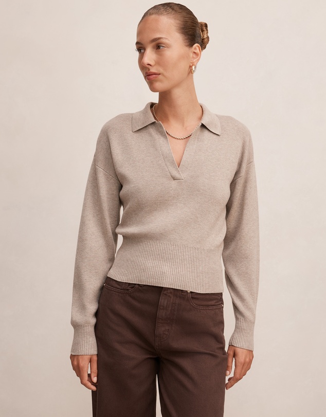 Forever New - Maddie Cinched Waist Knitted Polo Top