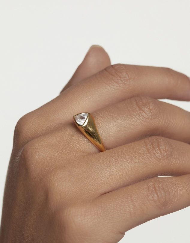 PDPAOLA - Triangle Shimmer Stamp Ring