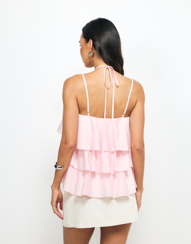 AERE - Giselle Tiered Halter Top