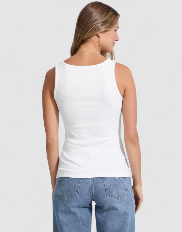 GUESS Jeans - GUESS JEANS Slim Rib Embroidered Tank Top