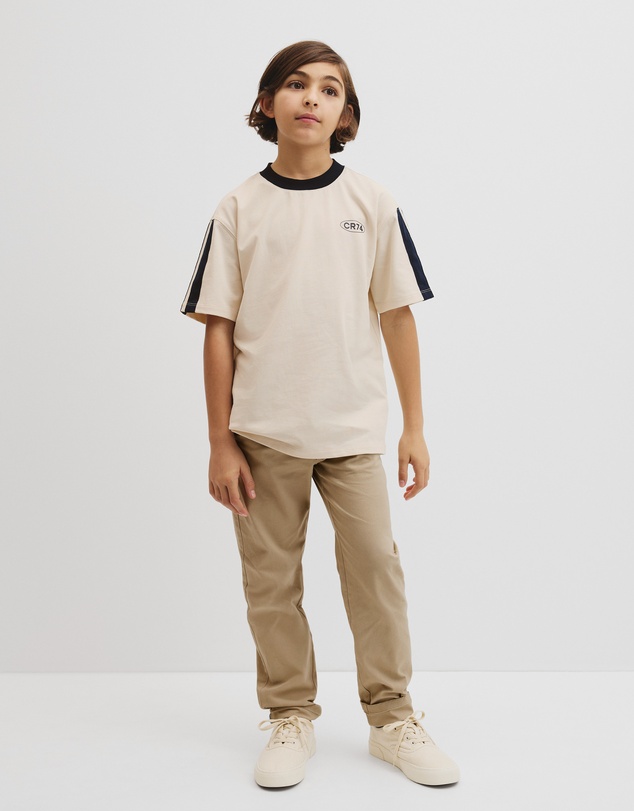 Country Road - Teen Australian Cotton Relaxed Stripe Detail T-shirt