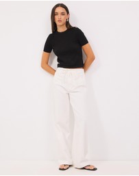 Calli - Melton Fitted Knit Tee