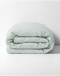 Aura Home - Evie Stonewash Organic Cotton Quilt Cover in Mist