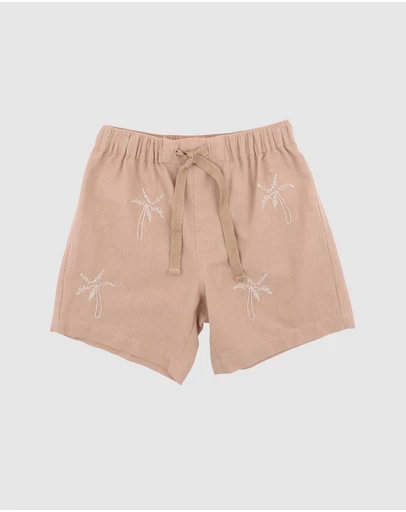 Bebe by Minihaha - Max Palm Embroidered Shorts - Kids