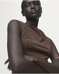 M.N.G - Asymmetrical Top With Rhinestones