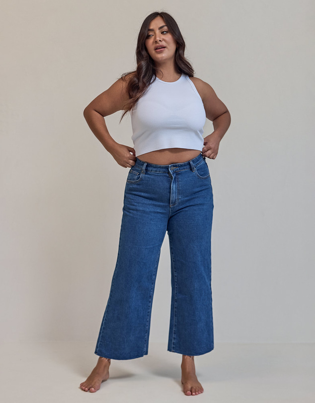 All About Eve - Charlie High Rise Wide Leg Jean Mid Blue