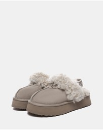 EVERAU - Australian Shepherd Ugg Waffle Curly Platform Cow Suede Upper House Shoes