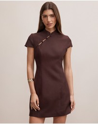 Forever New - Jessie Asymmetric Button Collar Mini Dress