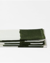 Aura Home - Riviera Stripe Cotton Linen Napkins - Set of 4