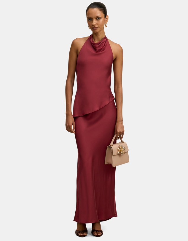 Forever New Petite - Skyler Petite Halter Neck Satin Top