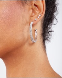 Lovisa - Double Row Diamante Hoop Earrings
