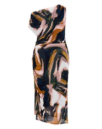 City Chic - Vivid Mesh Glaze Print Maxi Dress
