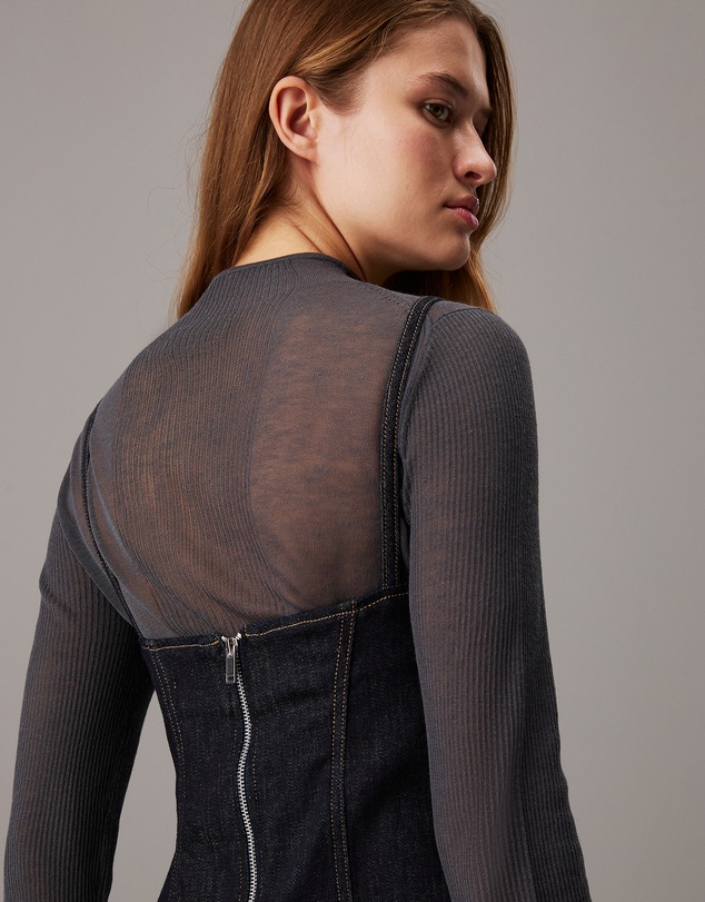 Calvin Klein Jeans - Fitted Denim Slip Dress