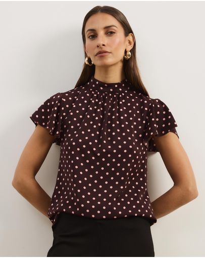 Burgundy & Pink Polka Dot
