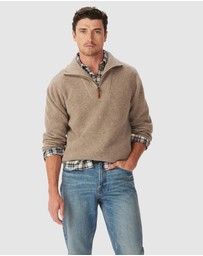 R.M.Williams - Linton Quarter Zip Lambswool Knit Jumper
