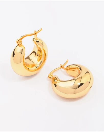 Lovisa - Waterproof Gold Plated Stainless Steel Full Bubble Hoop Earrings