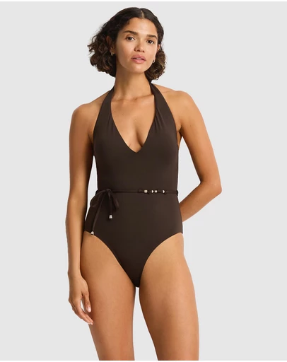 Sea Level Australia - De Luxe V Neck Halter One Piece