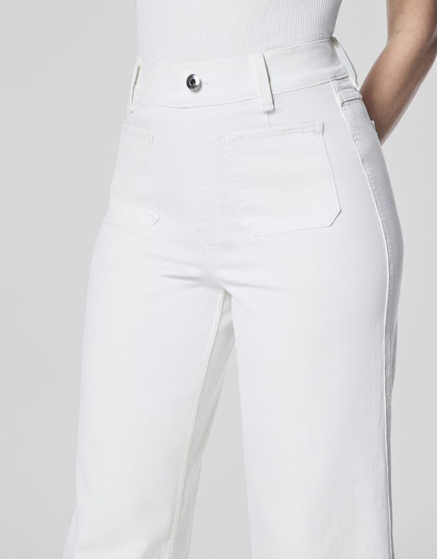 Spanx - Airessentials-Cropped Wide Leg Jeans - White