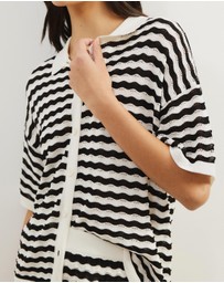 Atmos&Here - Bree Stripe Knit Top