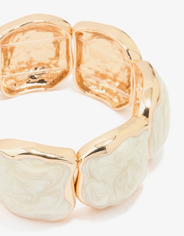 Lovisa - Gold White Marbled Organic Stretch Bracelet