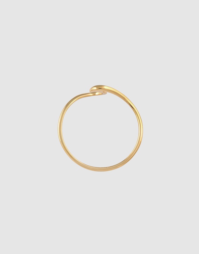Elli Jewelry - Ring Curved Design Asymmetry Wave Filigree in 585 Yellow Gold